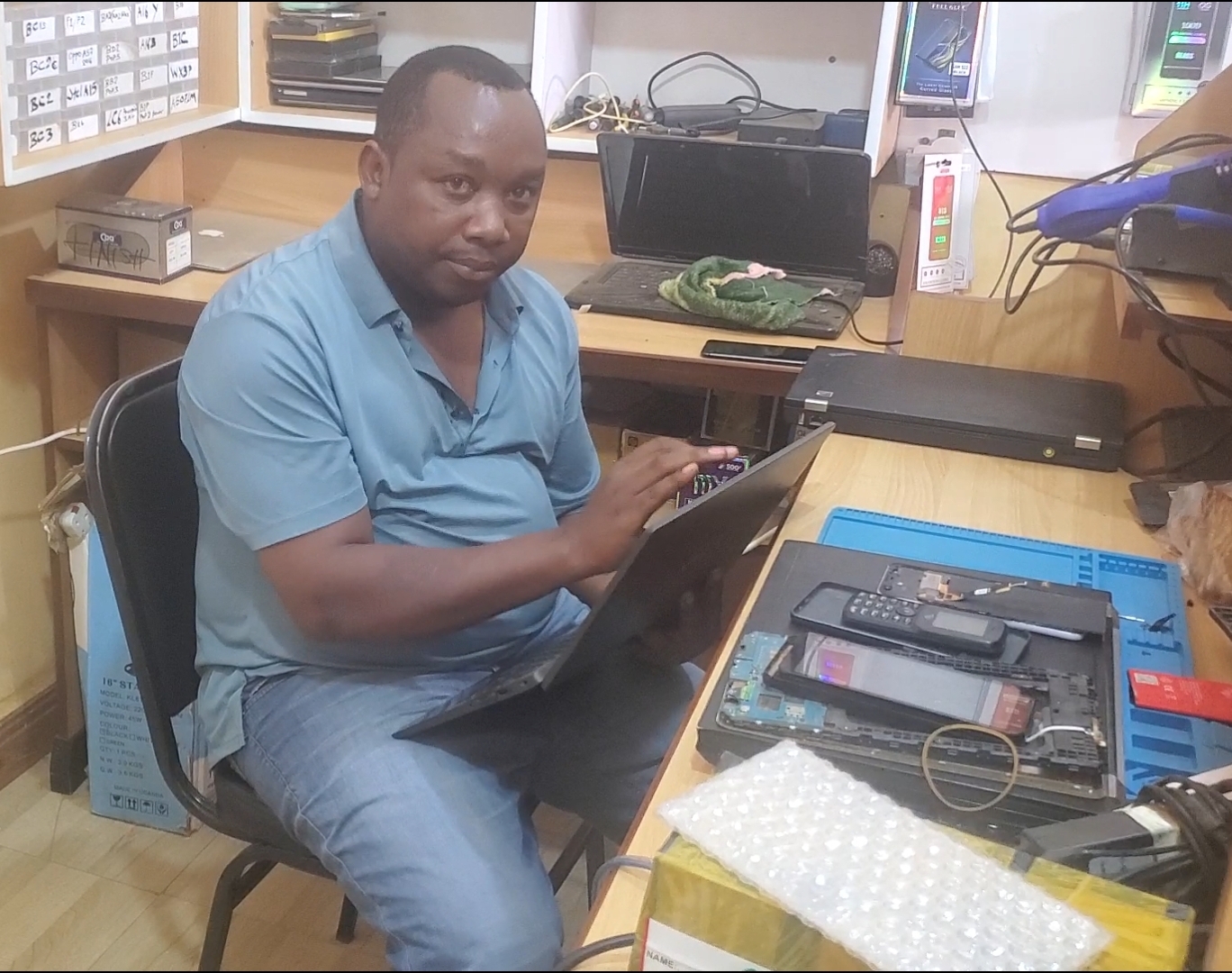 Shabani Aime at work